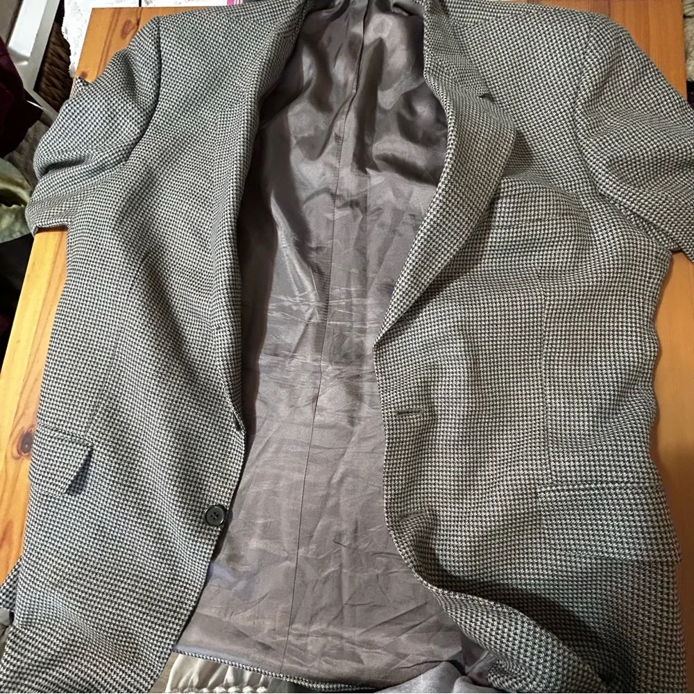 Gianfranco Ruffini Sportcoat Men’s 44R Houndstooth Jacket Silk Wool Blazer Suit